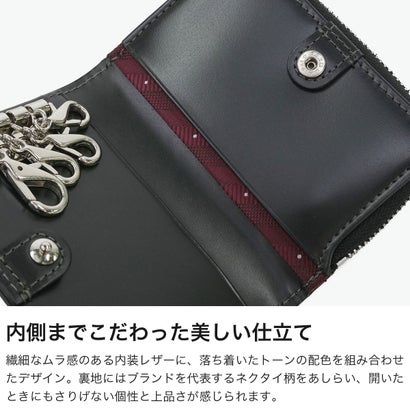 キーケース メンズ レディース 小銭入れ 革 ブランド 本革 牛革 コインケース レザー 4連 鍵 おしゃれ シンプル コンパクト 高級感 上品 マックス 小銭入れ/パスケース兼用 728613 （グリーン）｜詳細画像