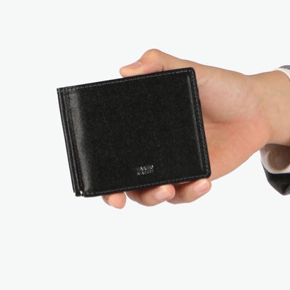 マネークリップ 財布 メンズ レディース 本革 薄い 札バサミ 牛革 ブランド レザー おしゃれ シンプル コンパクト 高級感 上品 マックス 札ばさみ 728614 （クロ）｜詳細画像