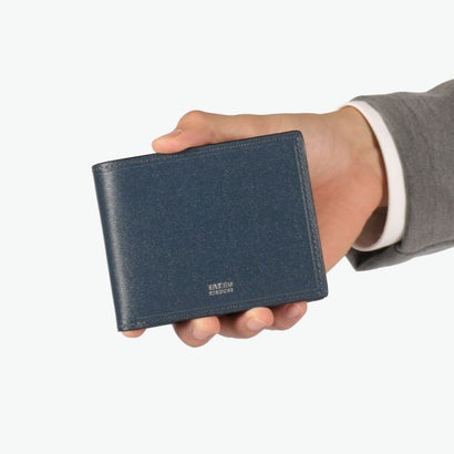 二つ折り財布 メンズ レディース ブランド 財布 二つ折 本革 牛革 レザー コンパクト おしゃれ 軽量 軽い 小銭入れあり カード シンプル 大人 上品 高級感 きれいめ マックス 728615 （クロ）｜詳細画像
