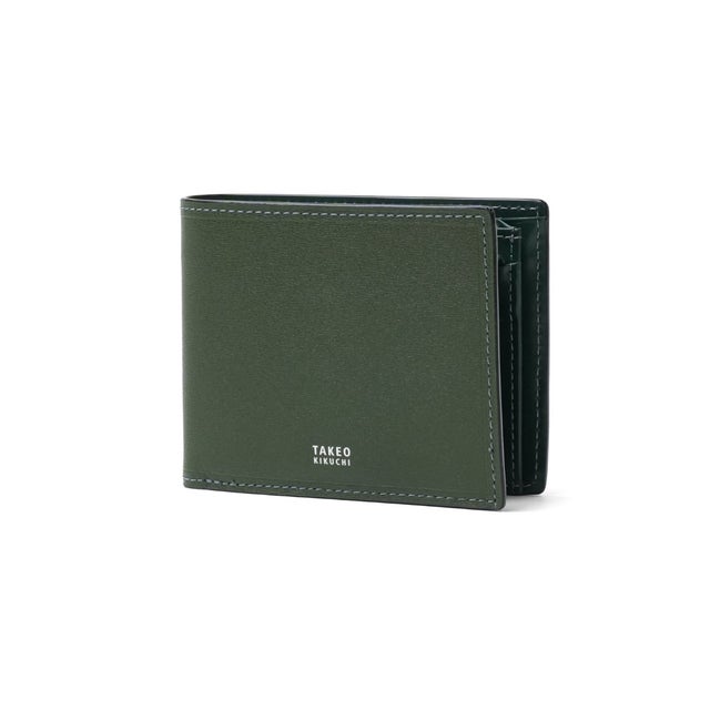 二つ折り財布 メンズ レディース ブランド 財布 二つ折 本革 牛革 レザー コンパクト おしゃれ 軽量 軽い 小銭入れあり カード シンプル 大人 上品 高級感 きれいめ マックス 728615 （グリーン）