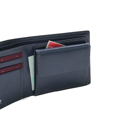 二つ折り財布 メンズ レディース ブランド 財布 二つ折 本革 牛革 レザー コンパクト おしゃれ 軽量 軽い 小銭入れあり カード シンプル 大人 上品 高級感 きれいめ マックス 728615 （コン）｜詳細画像