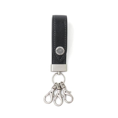 キーホルダー メンズ レディース ベルトループ 革 おしゃれ 大人 ブランド 本革 牛革 軽い カギ 鍵 シンプル キレカジ 上品 カジュアル 高級感 マックス キーホルダー3連 728611 （クロ）｜詳細画像