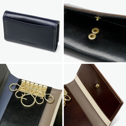 タケオキクチ TAKEO KIKUCHI キーケース メンズ レディース ブランド 鍵入れ 本革 牛革 レザー おしゃれ 軽量 軽い コンパクト スリム 三つ折 折り畳み 鍵 キー 大人 上品 高級感 シンプル 5連 イデア 756603 （コン）｜詳細画像