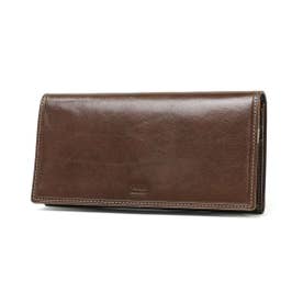 財布 長財布 メンズ レディース ブランド かぶせ 本革 レザー 大人 高級感 おしゃれ シック 上品 小銭入れ 札入れ ファスナー ロゴ イデア かぶせ長財布 756606 （チャ）
