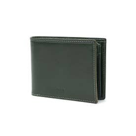 二つ折り財布 メンズ レディース ブランド 折財布 二つ折 本革 牛革 レザー おしゃれ 軽量 軽い コンパクト 小銭入れあり カード入れ シンプル 大人 上品 高級感 イデア 756604 （グリーン）
