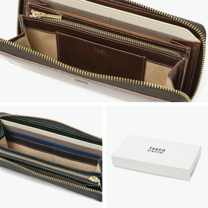 長財布 メンズ レディース 財布 ブランド ラウンドファスナー 本革 レザー 大人 高級感 おしゃれ シック 上品 小銭入れ 札入れ ロゴ イデア ラウンドファスナー長財布 756607 （グリーン）｜詳細画像