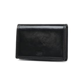 名刺入れ メンズ レディース ブランド カード 本革 レザー 大人 高級感 おしゃれ シック 上品 カードケース 名刺 ビジネス エンボス加工 ロゴ イデア 756608 （クロ）