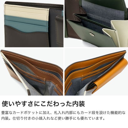 財布 二つ折り ブランド 革 小銭入れ 本革 牛革 レザー おしゃれ シンプル 高級感 カジュアル 大人 上品 軽量 かっこいい シック マルゴII 二つ折り財布 780613 （クロ）｜詳細画像