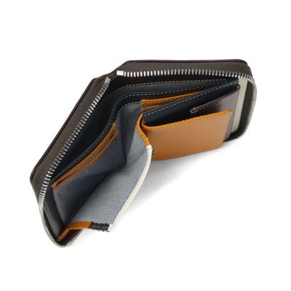 タケオキクチ TAKEO KIKUCHI 財布 二つ折り ラウンドファスナー 二つ折り財布 ブランド 革 牛革 レザー BOX型小銭入れ おしゃれ シンプル 高級感 カジュアル 大人 マルゴII セミ長財布 780614 （キャメル）｜詳細画像