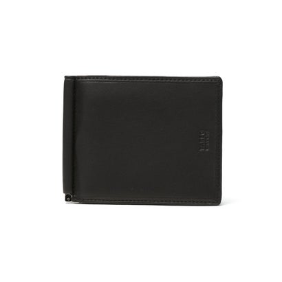 マネークリップ ブランド 財布 本革 羊革 レザー おしゃれ 軽量 スリム 薄型 二つ折り 札ばさみ 純札 シンプル 大人 上品 高級感 きれいめ クロードII 790603 （クロ）｜詳細画像