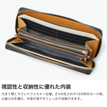 長財布 メンズ レディース ブランド 本革 財布 牛革 おしゃれ 軽量 小銭入れあり レザーウォレット シンプル 大人 上品 高級感 カジュアル マルゴll ラウンドファスナー長財布 780616 （クロ）｜詳細画像