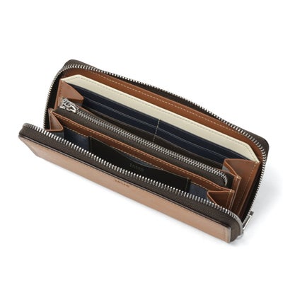 長財布 メンズ レディース ブランド 本革 財布 牛革 おしゃれ 軽量 小銭入れあり レザーウォレット シンプル 大人 上品 高級感 カジュアル マルゴll ラウンドファスナー長財布 780616 （キャメル）｜詳細画像