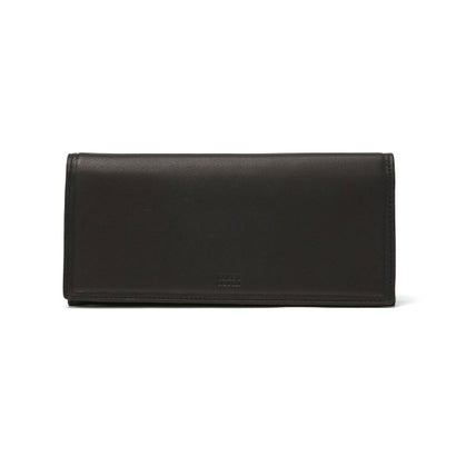 タケオキクチ TAKEO KIKUCHI 長財布 メンズ レディース ブランド 財布 本革 羊革 レザー おしゃれ 軽量 軽い かぶせ フラップ長財布 小銭入れあり シンプル 大人 上品 高級感 きれいめ ギフト クロードII 790605 （クロ）｜詳細画像