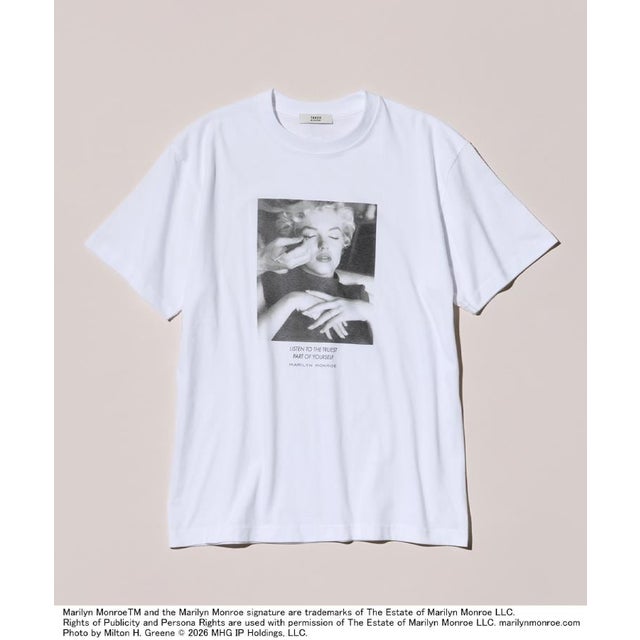 ◆【別注】マリリン・モンロー/フォトTシャツ （ホワイト(101)）