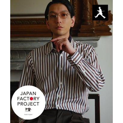 タケオキクチ TAKEO KIKUCHI ◆【BOWLER HAT LABEL】日本製オルタネートストライプシャツ （ネイビー(394)）｜詳細画像