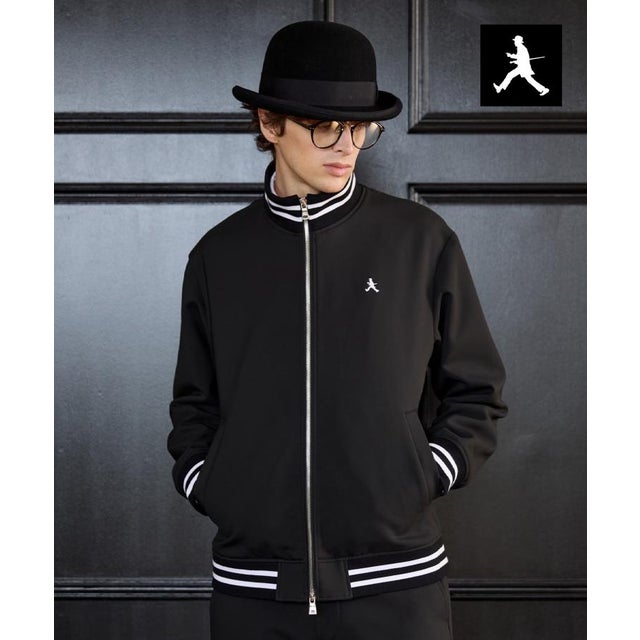 ◆【BOWLER HAT LABEL】ダウンファブリック トラックジャケット （ブラック(019)）