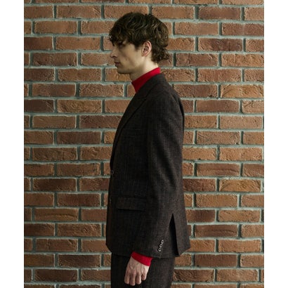 ◆【BOWLER HAT LABEL】チョークストライプジャージ Wジャケット （ブラウン(343)）｜詳細画像