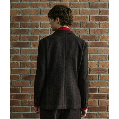 ◆【BOWLER HAT LABEL】チョークストライプジャージ Wジャケット （ブラウン(343)）｜詳細画像