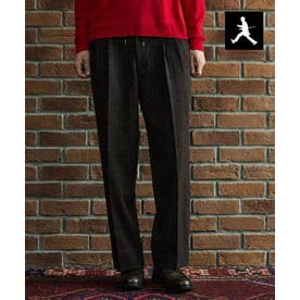 ◆【BOWLER HAT LABEL】チョークストライプジャージ ワイドスラックス （ブラウン(343)）