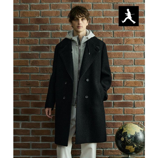 ◆【BOWLER HAT LABEL】スーパーライトウール混アルスターコート （ブラック(019)）