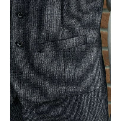 ◆【BOWLER HAT LABEL】ピンヘッドミルドウール ベスト （ブラック(019)）｜詳細画像