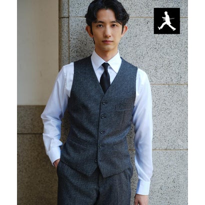◆【BOWLER HAT LABEL】ピンヘッドミルドウール ベスト （ブラック(019)）｜詳細画像