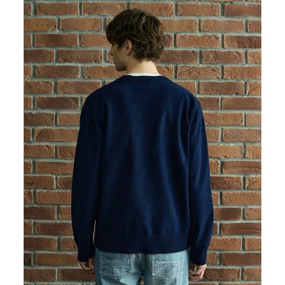 ◆【BOWLER HAT LABEL】ベロアモールVネックニット （ブルー(093)）｜詳細画像