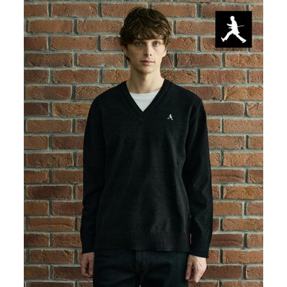 ◆【BOWLER HAT LABEL】ベロアモールVネックニット （ブルー(093)）｜詳細画像