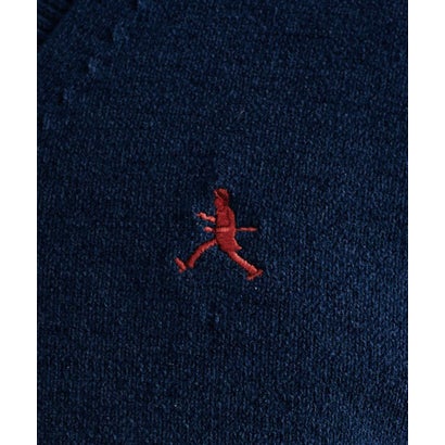 ◆【BOWLER HAT LABEL】ベロアモールVネックニット （ブラック(019)）｜詳細画像