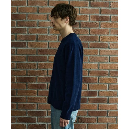 ◆【BOWLER HAT LABEL】ベロアモールVネックニット （ブラック(019)）｜詳細画像