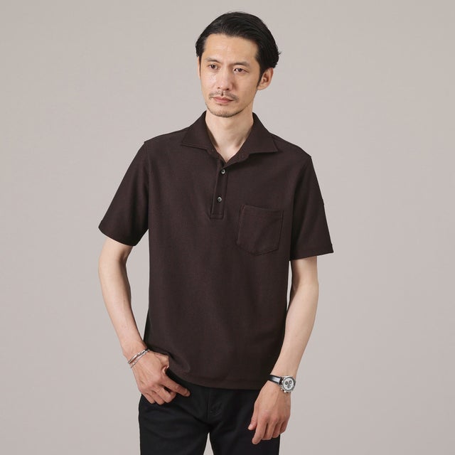 
                    【尾州織／Made in JAPAN】メランジ ポロシャツ （ボルドー(064)）