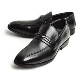 ビジネスシューズ メンズ 紳士靴 フォーマル 革靴 防滑 ビットローファー スワールモカ （ブラック）