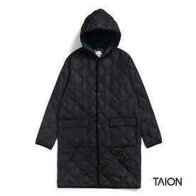 別注】＜TAION＞シティ パイピングフード ロングダウンコート