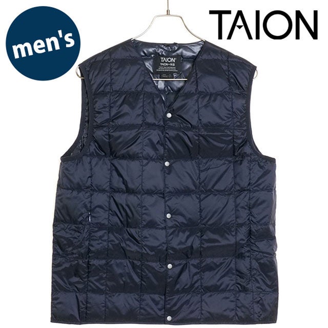 M V NECK BUTTON DOWN VEST D.NAVY [TAION-001 FW24] （D.NAVY）
