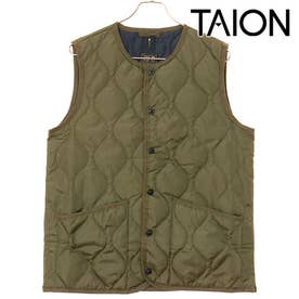 U MILITARY CREW NECK DOWN VEST D.OLIVE [-004B2ML-1] （D.OLIVE）