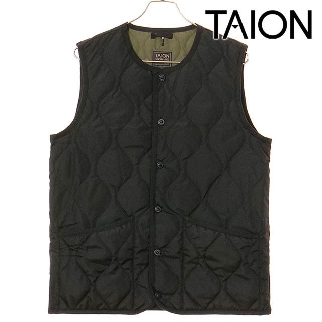 U MILITARY CREW NECK DOWN VEST BLACK [-004B2ML-1] （BLACK）