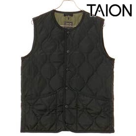 U MILITARY CREW NECK DOWN VEST BLACK [-004B2ML-1] （BLACK）