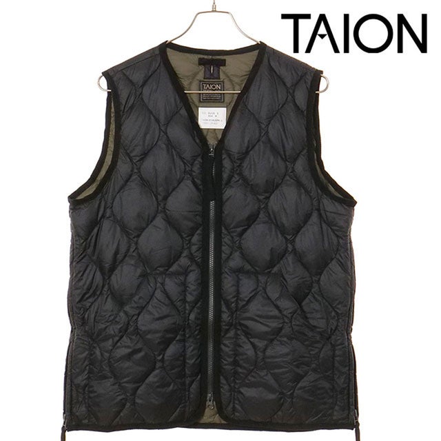 U MILITARY V NECK W-ZIP DOWN VEST BLACK [-001ALSZML-1] （BLACK）
