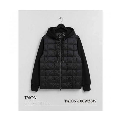 TAION ダウンパーカー 106WZSW ベーシック Wジップ スウェット （BLACK/ブラック）｜詳細画像