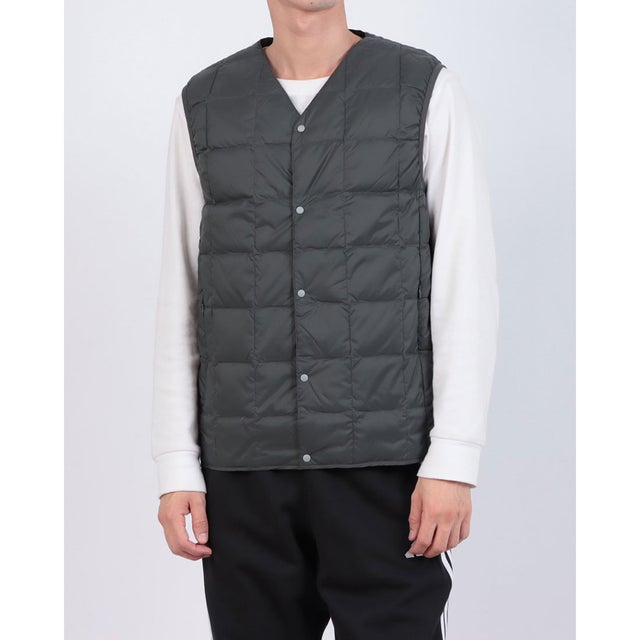 ベーシック Vネックボタン インナーダウンベスト （D.CHARCOAL）
