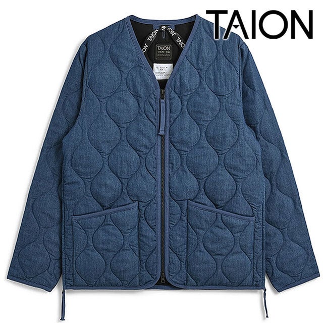 MILITARY W-ZIP V NECK DOWN JKT INDIGO-DENIM [-101ZML-1] （INDIGO-DENIM）