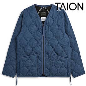 MILITARY W-ZIP V NECK DOWN JKT INDIGO-DENIM [-101ZML-1] （INDIGO-DENIM）