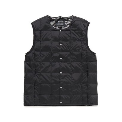 タイオン/CREW NECK BUTTON DOWN VEST （BLACK）｜詳細画像