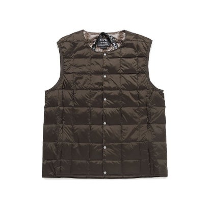 タイオン TAION タイオン/CREW NECK BUTTON DOWN VEST （D.CHOCO）｜詳細画像