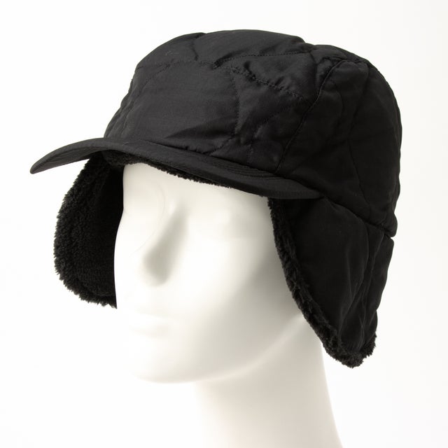 ミリタリー ダウン×ボア ウォームキャップ （BLACK/BLACK）