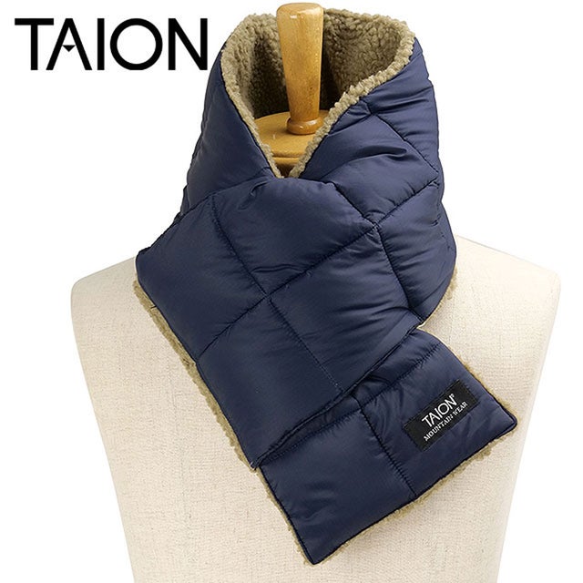 MOUNTAIN REVERSIBLE DOWN×BOA SCARF D.NAVY/BEIGE [-R201MT] （D.NAVY/BEIGE）