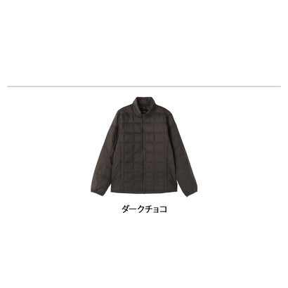 タイオン TAION インナーダウン ジャケット アウター ベーシック ハイネックWジップ メンズ レディース ショート丈 ファスナー付き 収納袋付き TAION-102WZ （ダークチョコ）｜詳細画像