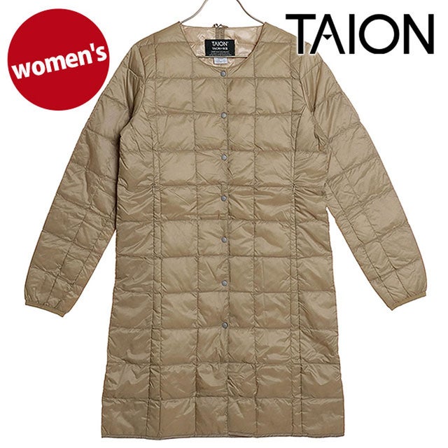 W CREW NECK LONG DOWN JKT S.BEIGE [TAION-W104-LONG FW24] （S.BEIGE）