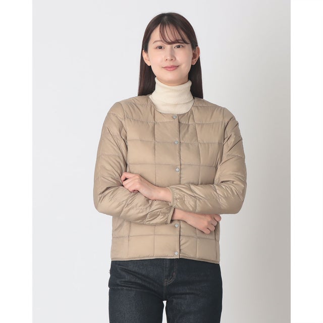 ベーシック クルーネックボタン インナーダウンジャケット （S.BEIGE）