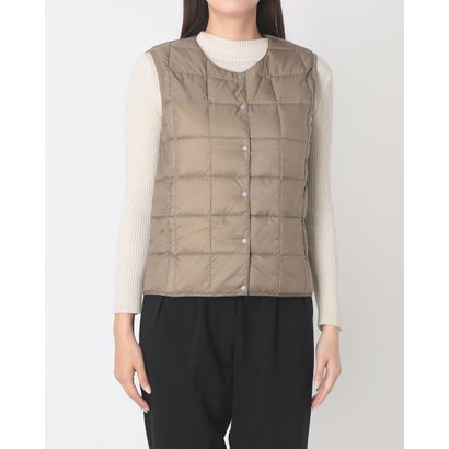 ベーシック クルーネックボタン インナーダウンベスト （KHAKI）｜詳細画像